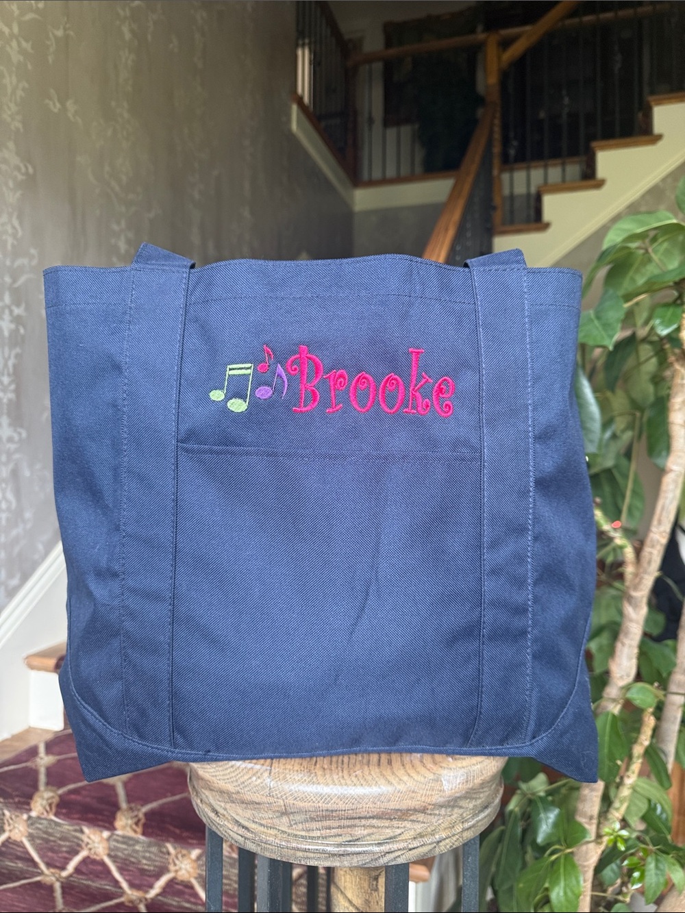 BROOKE ladies monogram tote bag excellent condition use one time Velcro closing